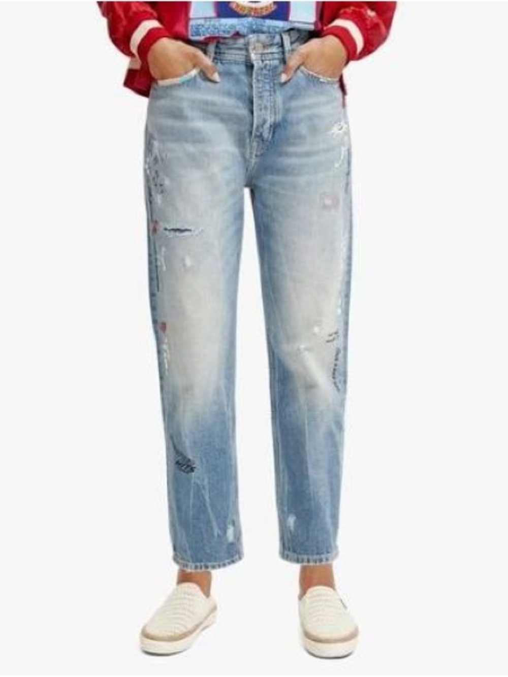 Scotch & Soda Light Blue Distressed Boyfriend Jeans